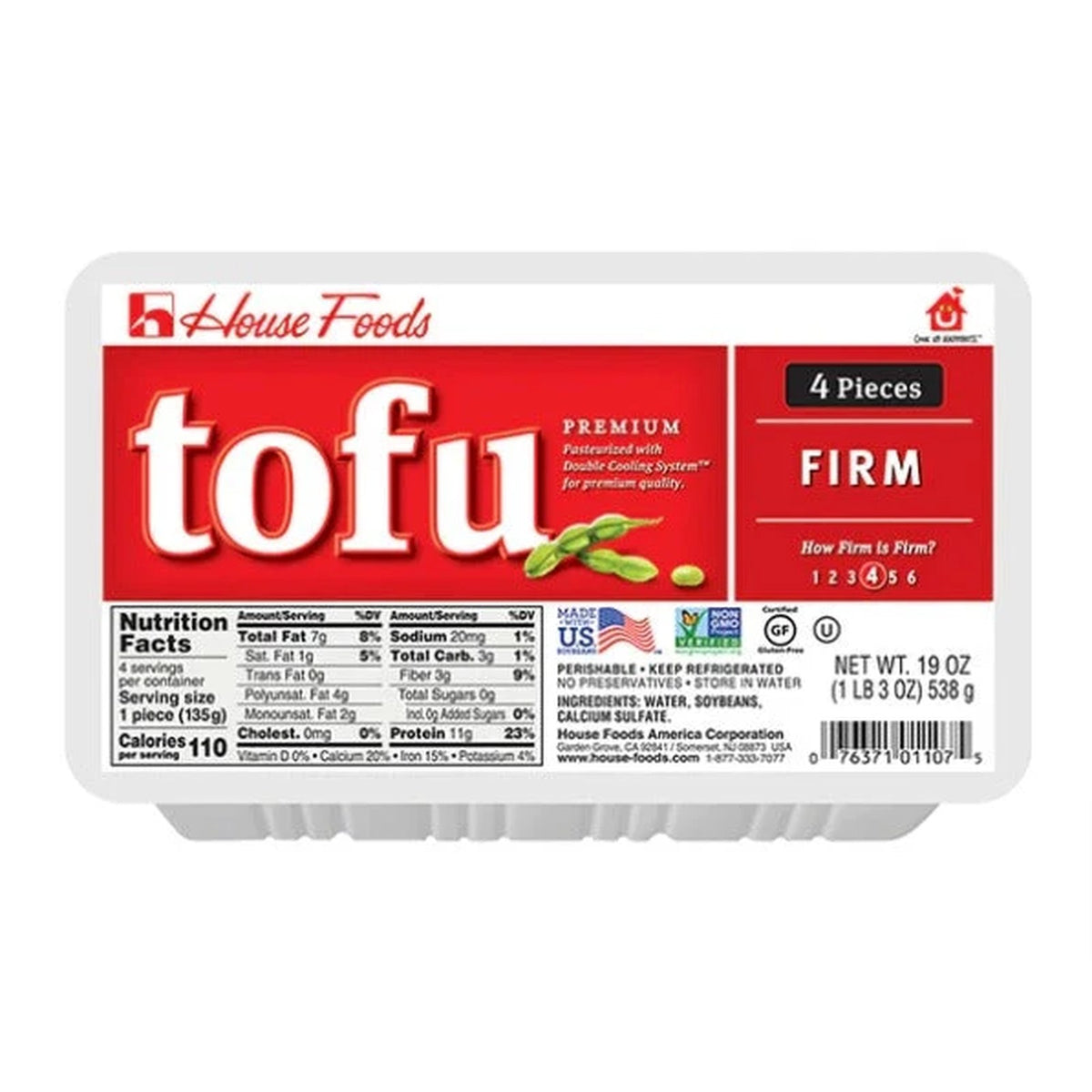 House Food Tofu Firm 4p 19oz
