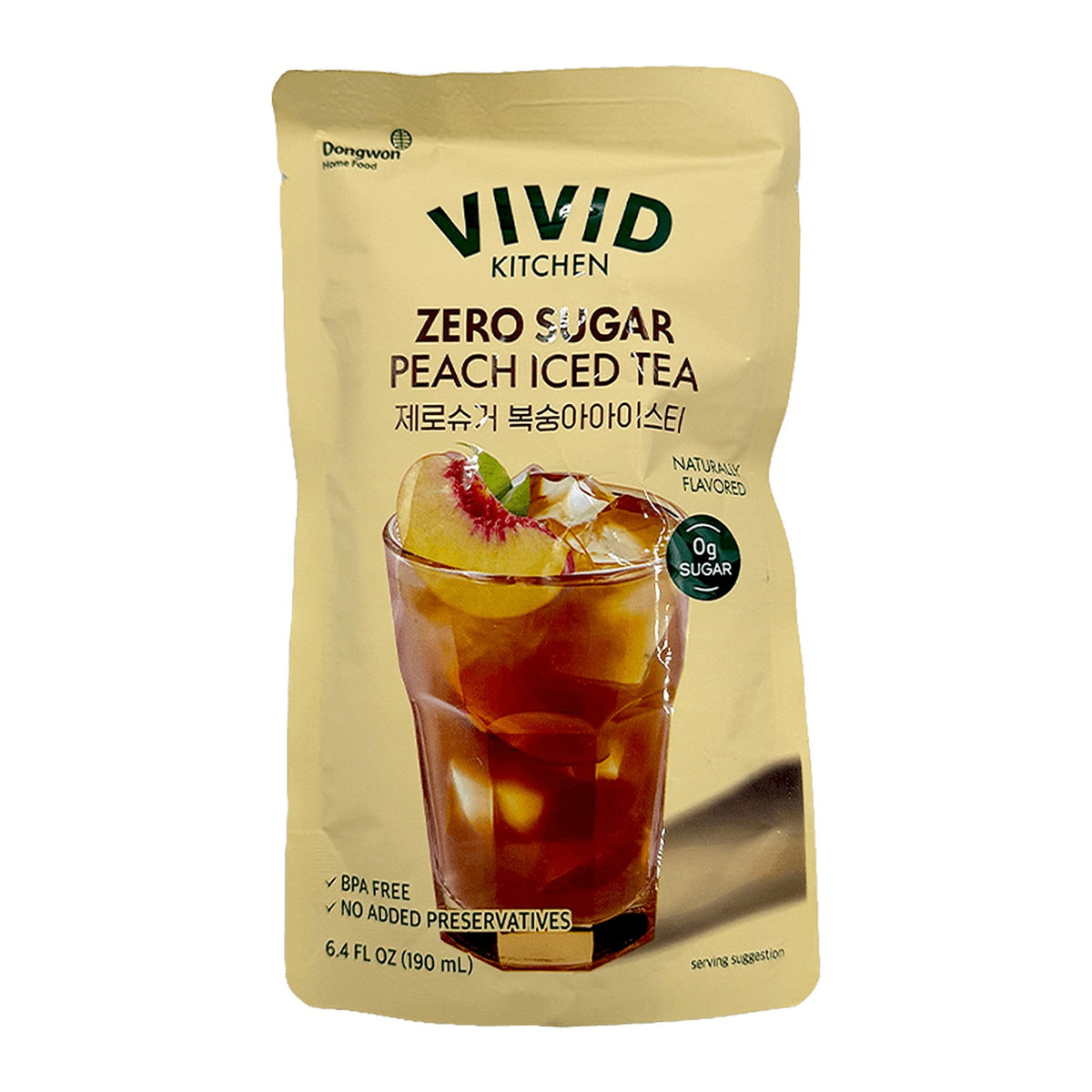 Pouch Drink Vivid Peach Iced Tea Zero Sugar 190ml