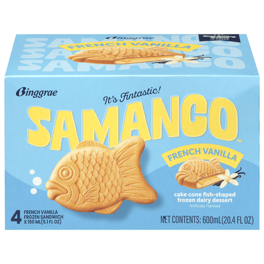 Samanco Fish-Shaped Vanilla Ice Cream 4pk