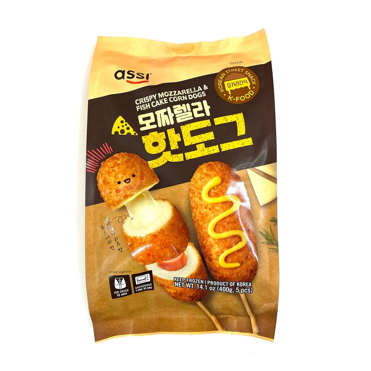 Assi Crispy Mozzarella & Fish Cake Corn Dogs 모짜렐라 핫도그 400g
