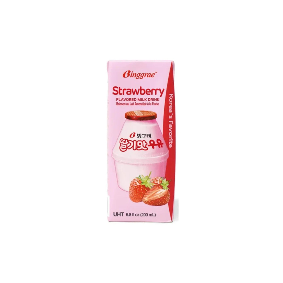 Binggrae Strawberry Flavor Milk 딸기우유 200ml