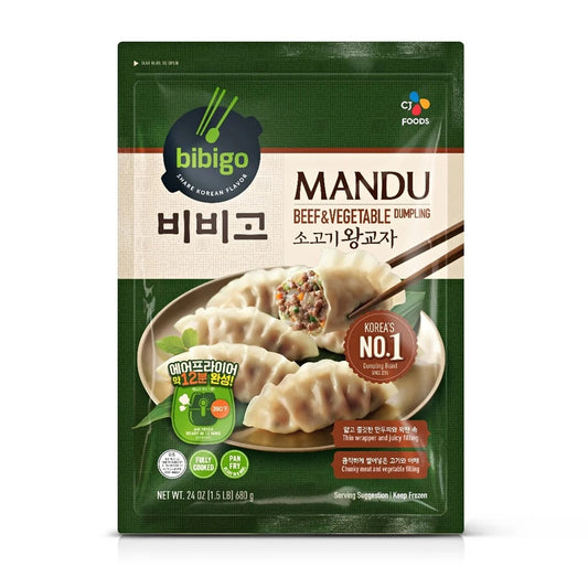 CJ Bibigo Mando Beef & Vegetable Dumplings 비비고 소고기 왕교자 24oz