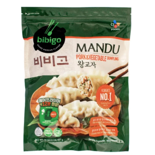 CJ Bibigo Mandu Pork & Vegetable Dumplings 비비고 돼지고기 왕교자 32oz