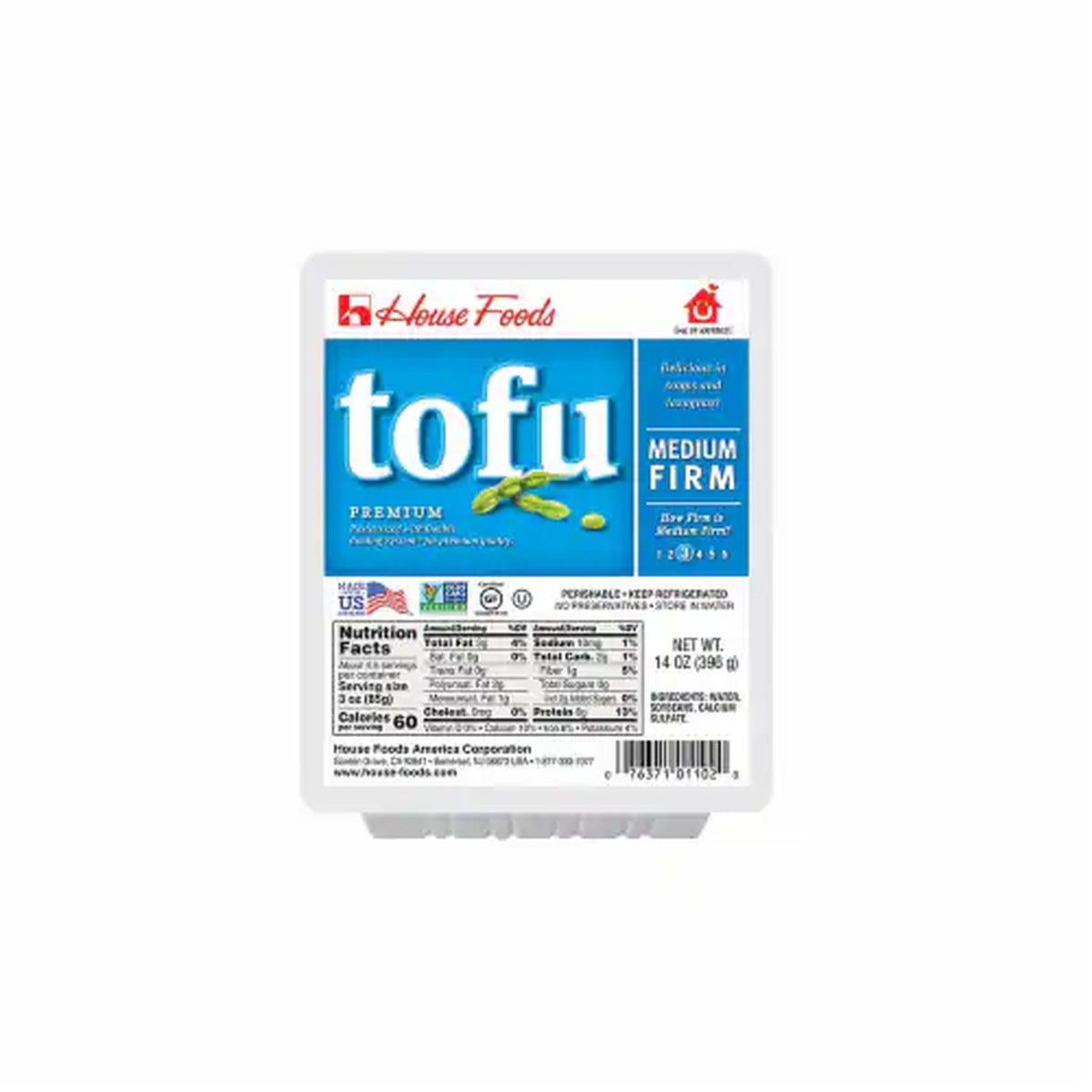 House Food Tofu Medium Firm 14oz