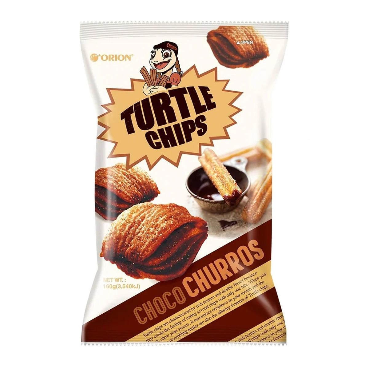 Orion Turtle Chip Choco Churros Flavor 꼬북칩 초코 츄러스 맛 160g