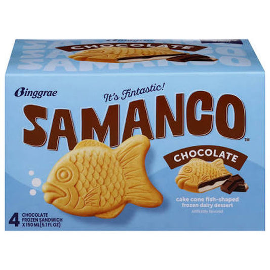Samanco Fish-Shaped Chocolate Ice Cream 4pk